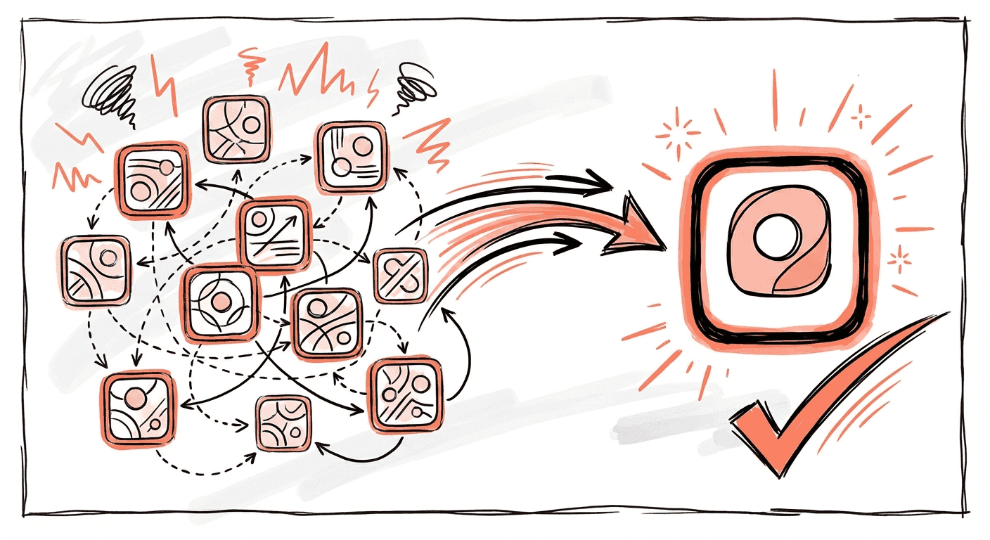 Eleven platforms became one—complexity removed